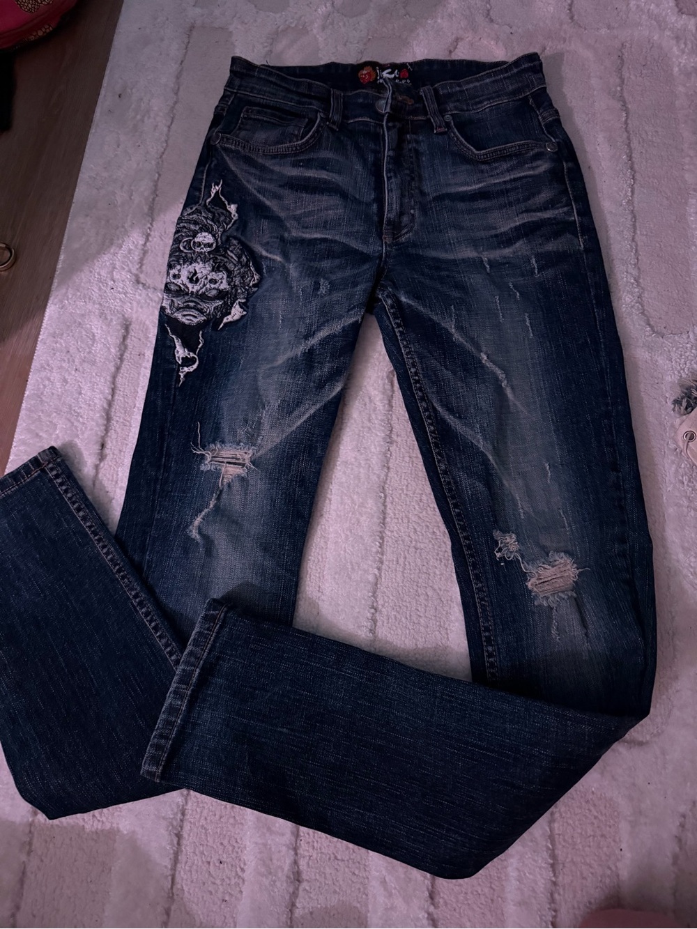 JIZO-BOSATSU DISTRESSED JEANS